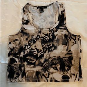 Tiger Print Racerback Tank Top
